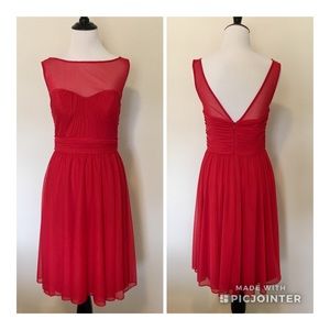 David's Bridal Sweetheart Neckline Red Dress